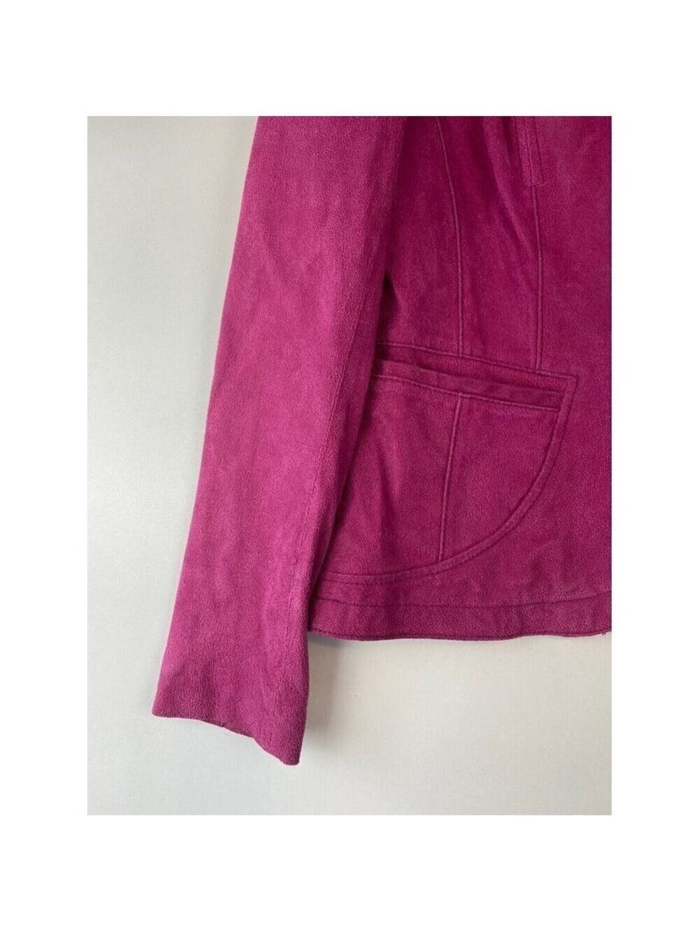 Danier Women's Vintage Hot Pink Genuine Leather Jacket Size Small / UK 12 - Picture 3 of 12